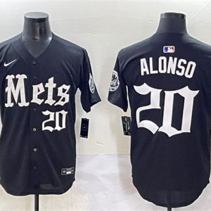 New York Mets #20 Pete Alonso Black 'Gotham Gothic Edition' Vapor Premier Limited Stitched Jersey