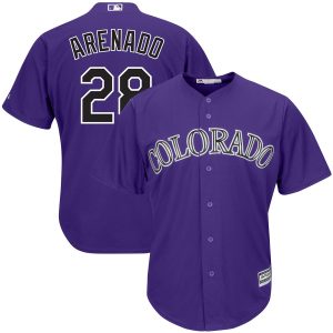 Colorado Rockies #28 Nolan Arenado "Nado" Purple Cool Base Stitched Jersey