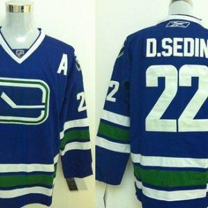 Canucks #22 Daniel Sedin Stitched Blue Third Jersey