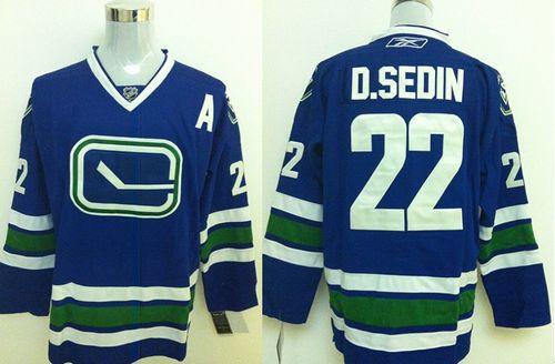 Canucks #22 Daniel Sedin Stitched Blue Third Jersey