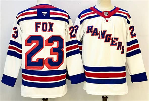 New York Rangers #23 Adam Fox White 2024-25 Away Stitched Jersey