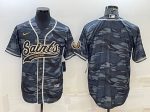 New Orleans Saints Blank Gray Camo With Patch Cool Base Stitched Baseball Jersey
