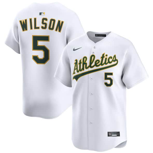 Oakland Athletics #5 Jacob Wilson White 2024 Home Limited Stitched Jersey