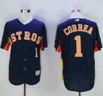 Astros #1 Carlos Correa Navy Blue Flexbase Authentic Collection Stitched Jersey