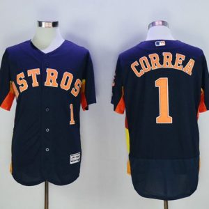 Astros #1 Carlos Correa Navy Blue Flexbase Authentic Collection Stitched Jersey