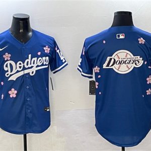 Los Angeles Dodgers Team Big Logo Royal 2025 Tokyo Series Limited Stitched Jersey