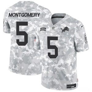 Detroit Lions #5 David Montgomery Arctic Camo 2024 F.U.S.E. Salute To Service Limited Stitched Jersey