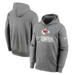 Kansas City Chiefs Gray Super Bowl LVII Champions Logo Fleece Pullover Hoodie