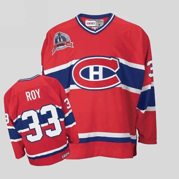 Canadiens #33 Patrick Roy Stitched Red CCM Jersey
