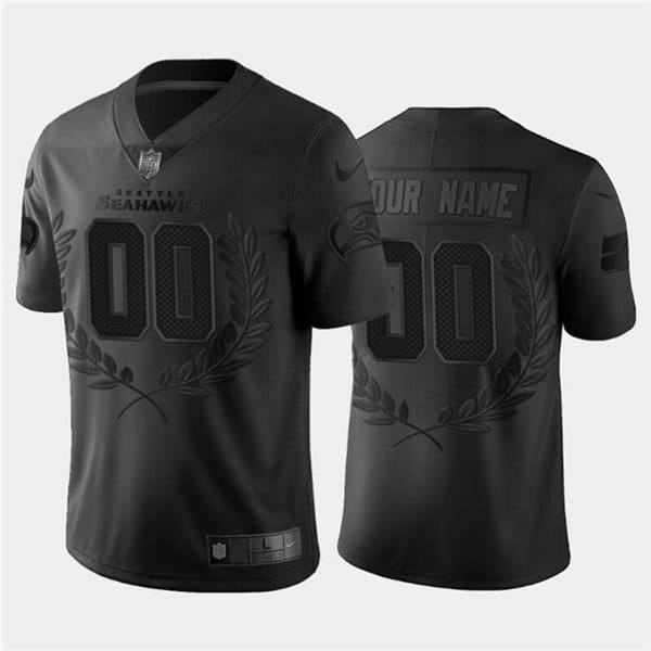 Seattle Seahawks Customized Black MVP Stitched Limited Jersey