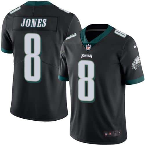 Eagles #8 Donnie Jones Black Stitched Limited Rush Nike Jersey
