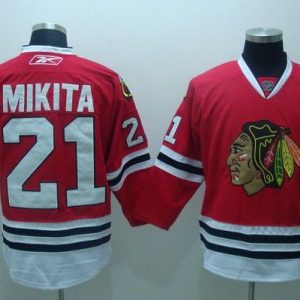 Blackhawks #21 Stan Mikita Stitched Red Jersey