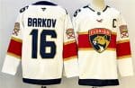 Florida Panthers #16 Aleksander Barkov White 2024-25 Home With C Patch Stitched Jersey