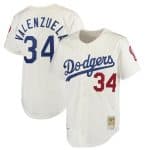 Los Angeles Dodgers #34 Toro Valenzuela Cream With Patch Cool Base Stitched Jersey