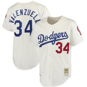 Los Angeles Dodgers #34 Toro Valenzuela Cream With Patch Cool Base Stitched Jersey