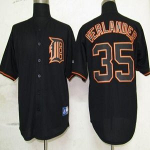 Tigers #35 Justin Verlander Black Fashion Stitched Jersey