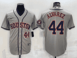 Houston Astros #44 Yordan Alvarez Grey With Patch Cool Base Stitched Jersey
