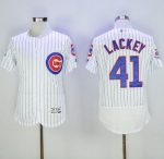 Cubs #41 John Lackey White Flexbase Authentic Collection Stitched Jersey