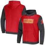 Tampa Bay Buccaneers X Darius Rucker Collection Red Charcoal Colorblock Pullover Hoodie