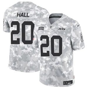 New York Jets #20 Breece Hall Arctic Camo 2024 F.U.S.E. Salute To Service Limited Stitched Jersey
