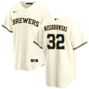 Milwaukee Brewers #32 Jacob Misiorowski Cream 2025 Stitched Jersey