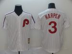 Philadelphia Phillies #3 Bryce Harper White Throwback Stitched Jersey