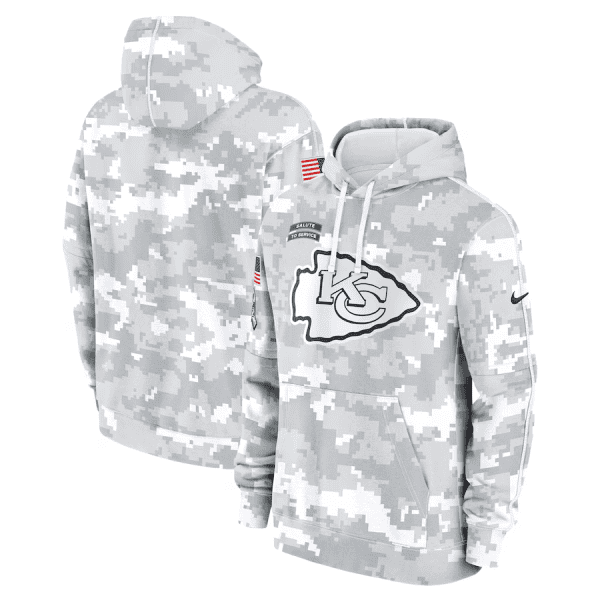 Kansas City Chiefs 2024 Arctic Camo Salute To Service Club Fleece Pullover Hoodie