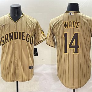 San Diego Padres #14 Tyler Wade Tan Cool Base Stitched Jersey