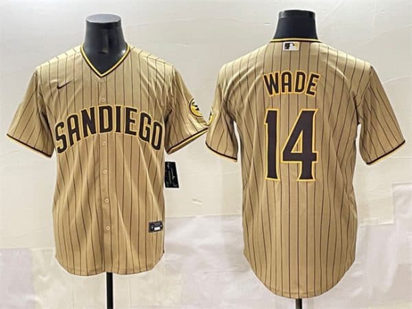 San Diego Padres #14 Tyler Wade Tan Cool Base Stitched Jersey