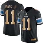 Lions #11 Marvin Jones Jr Black Stitched Limited Gold Rush Nike Jersey