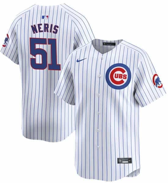 Chicago Cubs #51 H¨¦ctor Neris White Cool Base Stitched Jersey