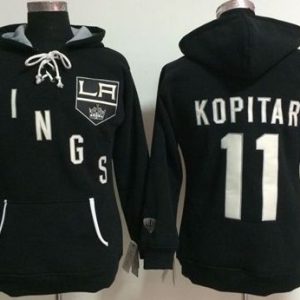 Los Angeles Kings #11 Anze Kopitar Black Old Time Heidi NHL Hoodie