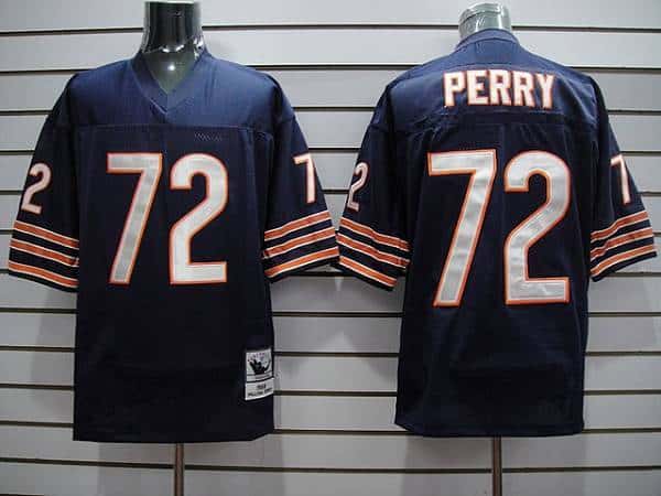 Mitchell Ness Bears #72 William Perry Blue Stitched Throwback Jersey
