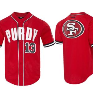 San Francisco 49ers #13 Brock Purdy Pro Standard Mesh Button-Up Stitched Jersey
