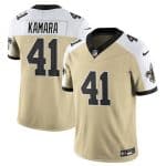 New Orleans Saints #41 Alvin Kamara Gold White Alternate 2025 F.U.S.E. Vapor Limited Football Stitched Jersey