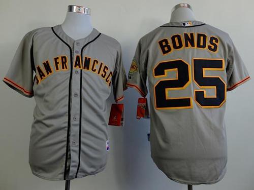 Giants #25 Barry Bonds Grey Road Cool Base Stitched Jersey