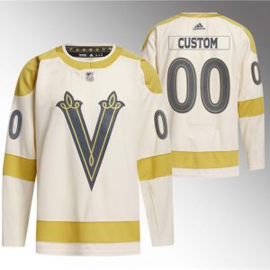 Vegas Golden Knights Custom Cream 2024 Winter Classic Breakaway Stitched Jersey