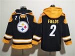 Pittsburgh Steelers #2 Justin Fields Black Ageless Must-Have Lace-Up Pullover Hoodie