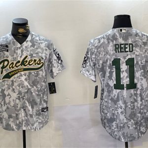 Green Bay Packers #11 Jayden Reed 2024 Arctic Camo Salute To Service Stitched Jersey