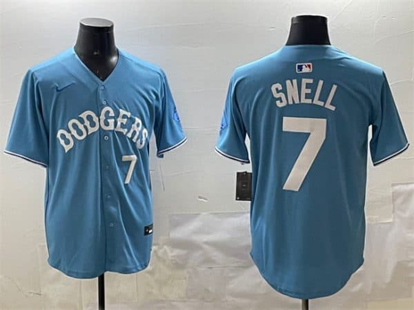 Los Angeles Dodgers #7 Blake Snell Light Blue Limited Stitched Jersey