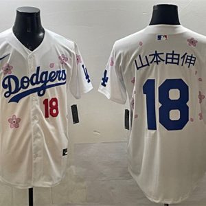 Los Angeles Dodgers #18 ɽ±¾ÓÉÉì White 2025 Tokyo Series Limited Stitched Jersey