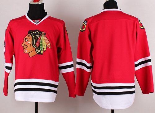 Blackhawks Stitched Blank Red Jersey
