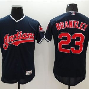 Indians #23 Michael Brantley Navy Blue Flexbase Authentic Collection Stitched Jersey