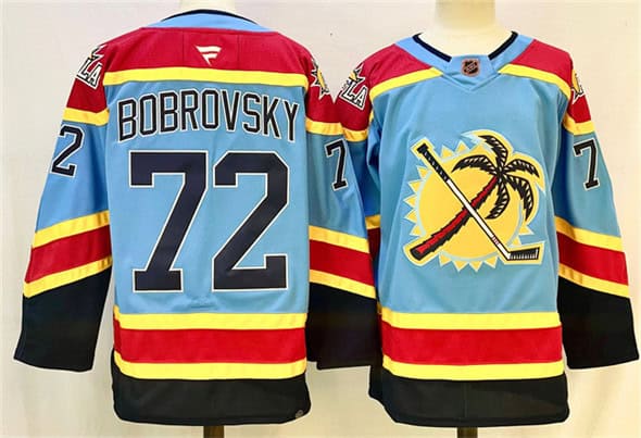 Florida Panthers #72 Sergei Bobrovsky Blue 2024-25 Reverse Retro Stitched Jersey