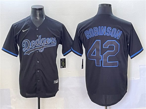 Los Angeles Dodgers #42 Jackie Robinson Black Fashion Stitched Jersey