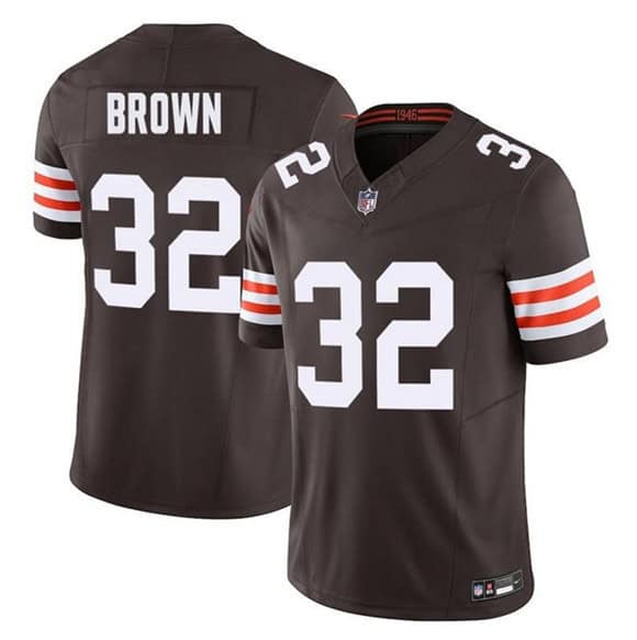 Cleveland Browns #32 Jim Brown Brown F.U.S.E. Vapor Limited Football Stitched Jersey
