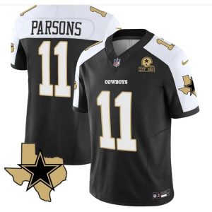 Dallas Cowboys #11 Micah Parsons 2023 F.U.S.E. Black White With Established In 1960 Patch Stitched Jersey
