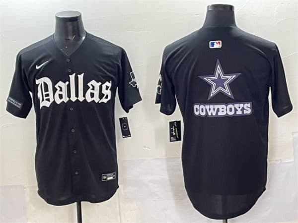 Dallas Cowboys Team Big Logo Black 'Gothic Lone Star Edition' Limited Stitched Jersey