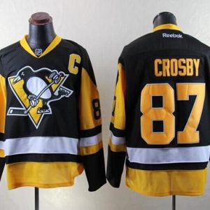 Penguins #87 Sidney Crosby Black Alternate Stitched Jersey