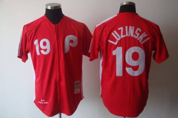 Mitchell And Ness Phillies #19 Greg Luzinski Red Stitched Jersey